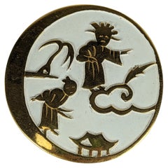 Trifari Orientalist Enamel Brooch