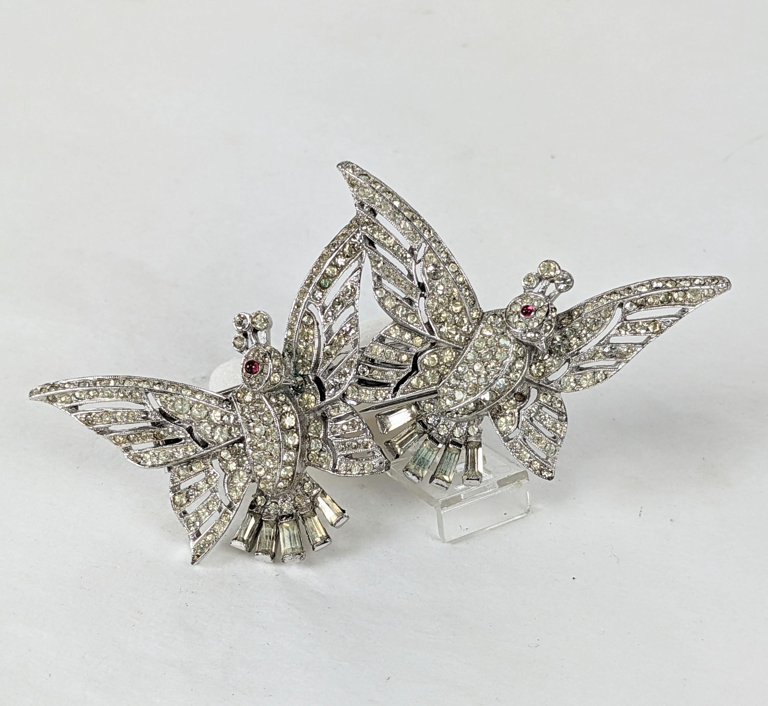 Trifari Pave Flying Doves Duette, Alfred Phillipe For Sale 1