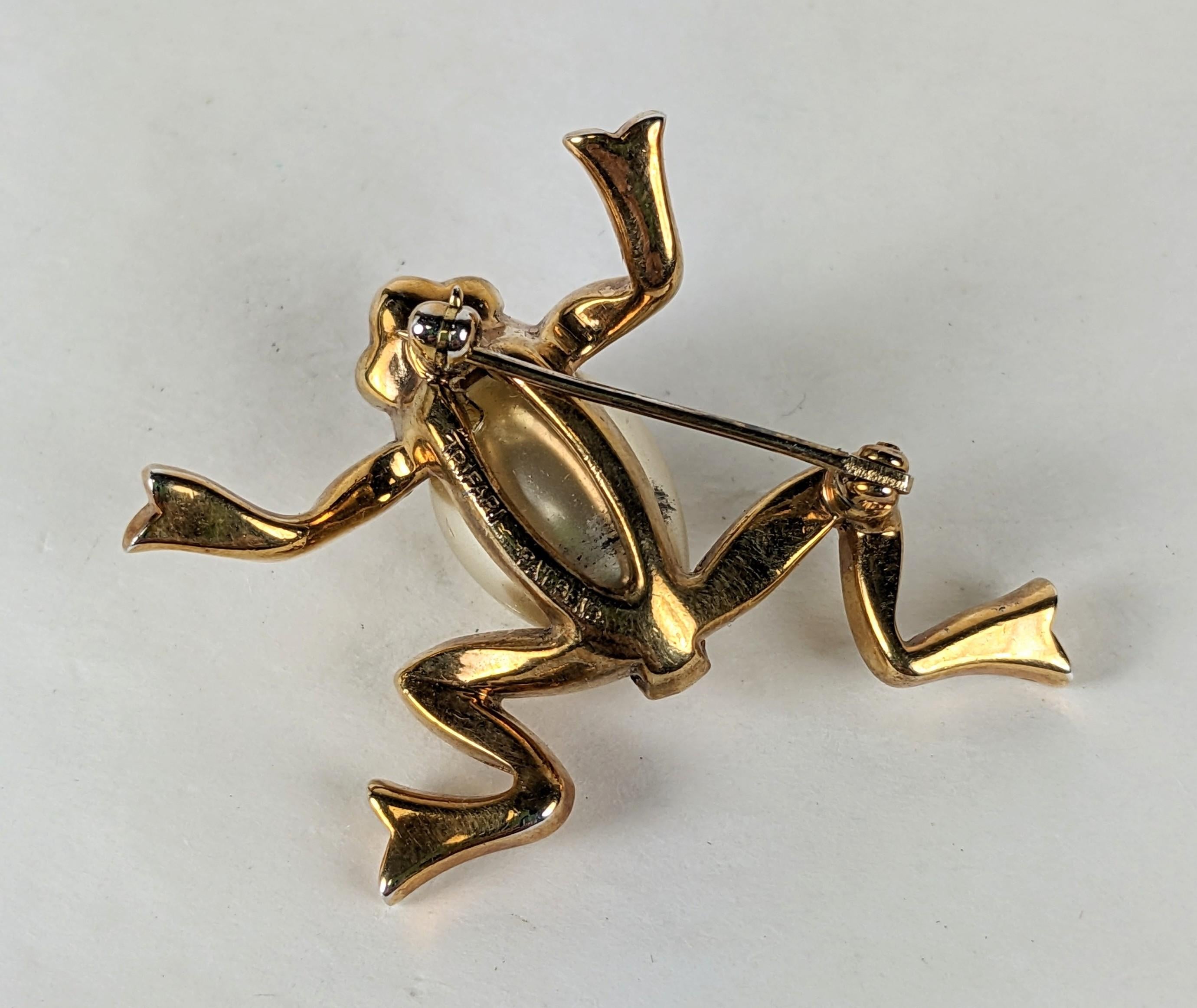 Trifari Pearl Belly Mini Frog, Alfred Phillipe In Good Condition In New York, NY