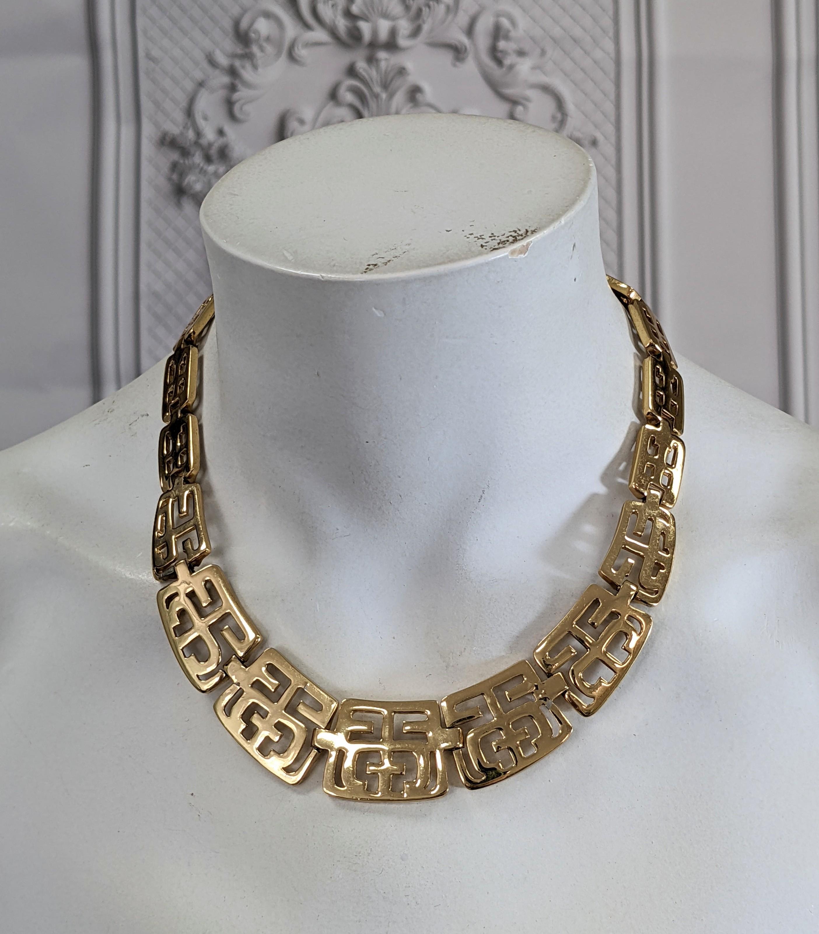 Trifari Pierced Gold Collar For Sale 2