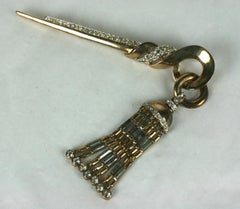 Trifari Retro Articulated Fringe Tassel Brooch