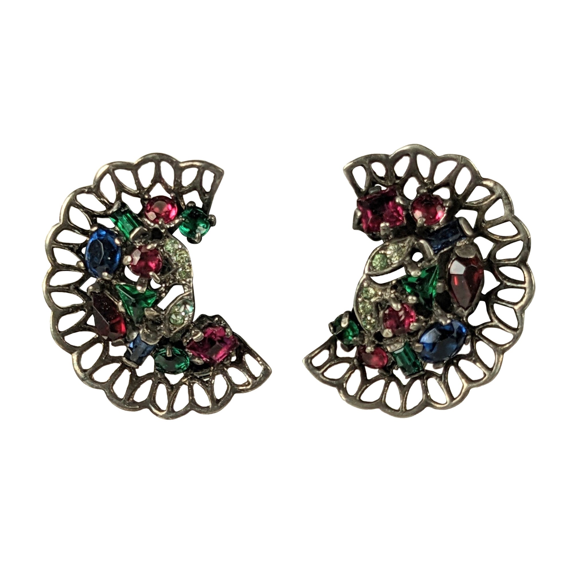 Boucles d'oreilles en bijoux de la série Trifari Riviera d'Alfred Philippe