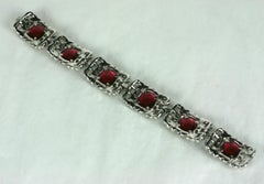 Trifari Ruby Art Deco Bracelet, Alfred Phillipe