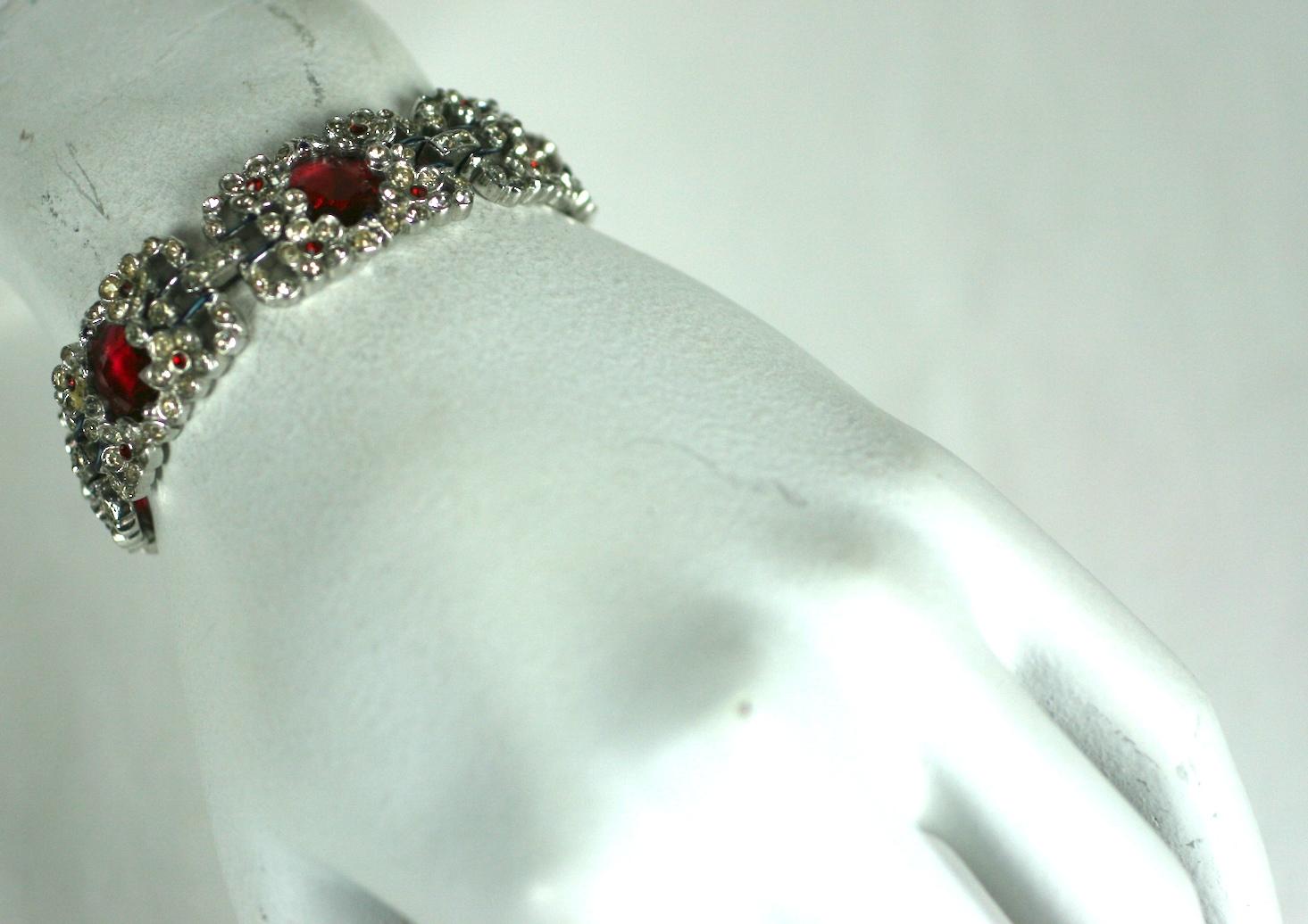 Trifari Ruby Art Deco Bracelet, Alfred Phillipe For Sale 1