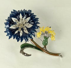 Trifari "Rue de la Paix" Enamel Carnation, Alfred Phillipe