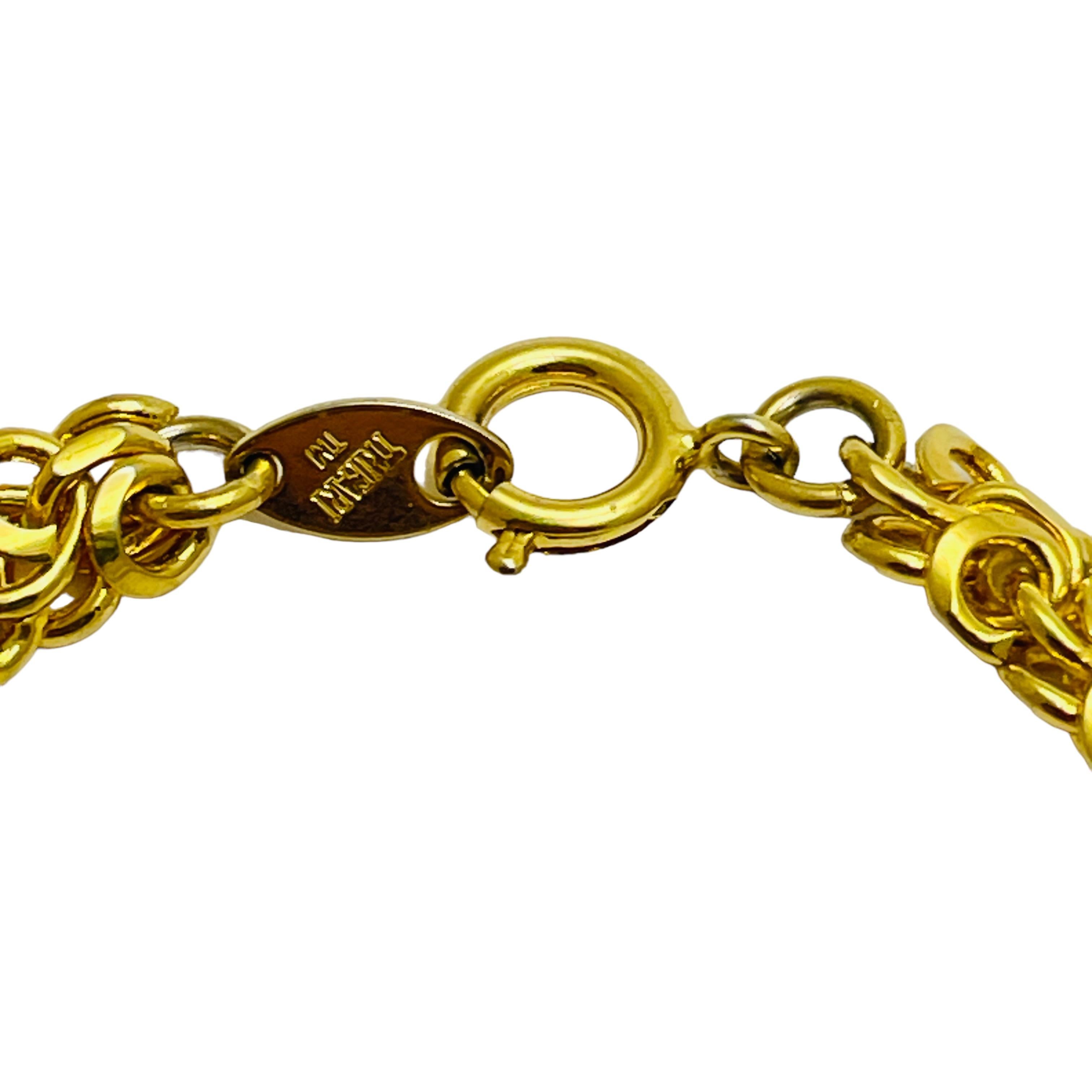 TRIFARI pulsera de pasarela de diseño con cadena de oro vintage firmada en Bueno estado para la venta en Palos Hills, IL