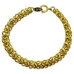 TRIFARI signed vintage gold chain designer runway bracelet
