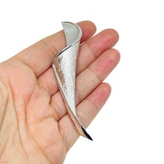 TRIFARI signiert Vintage Silber Ton Modernist Designer Brosche