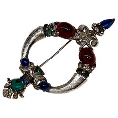 Trifari Tanjore Sterling Siver Brooch from 1945