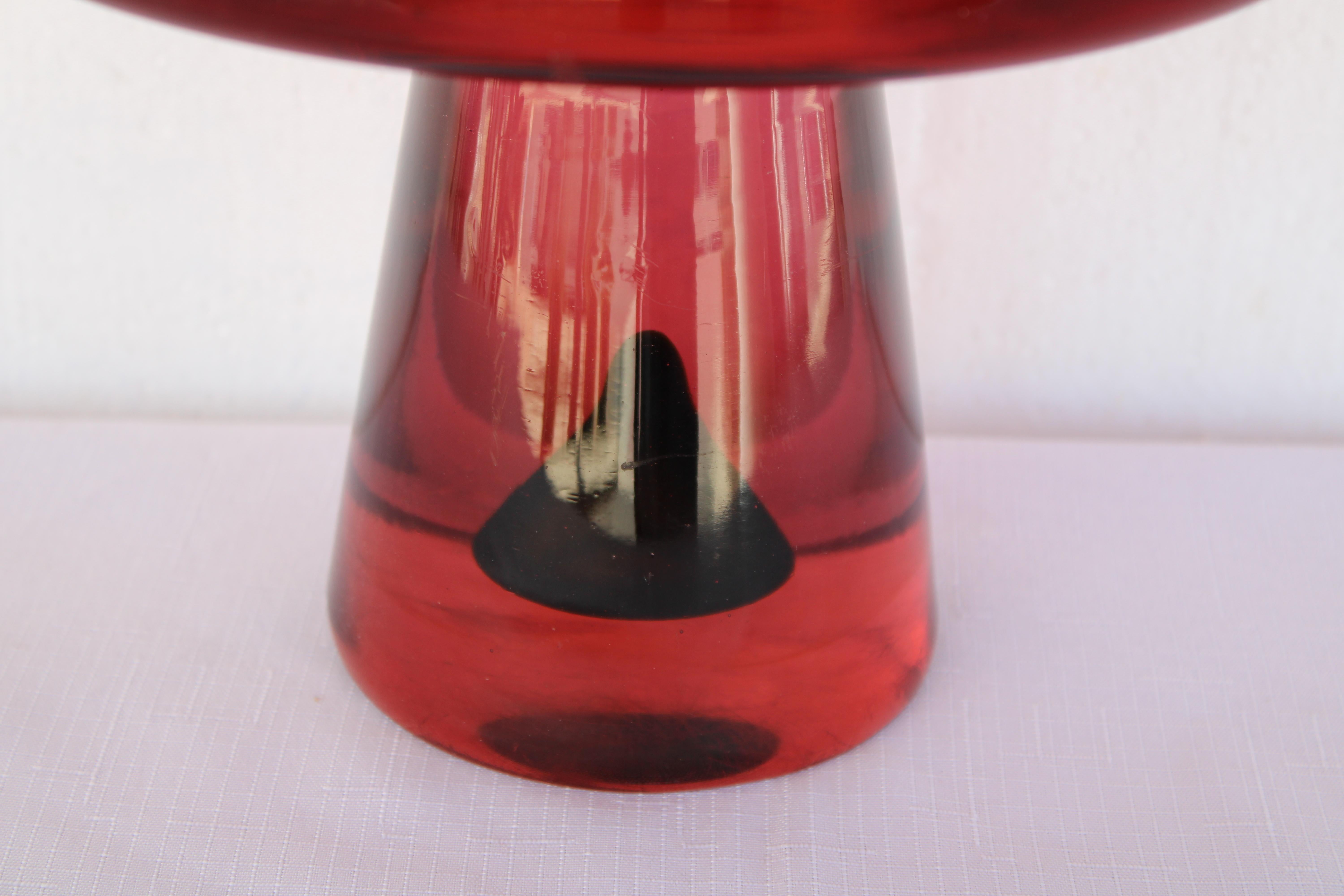 Mid-Century Modern Trifle Glass Bowl (aubergine) Attributed to Timo Sarpaneva for Venini For Sale