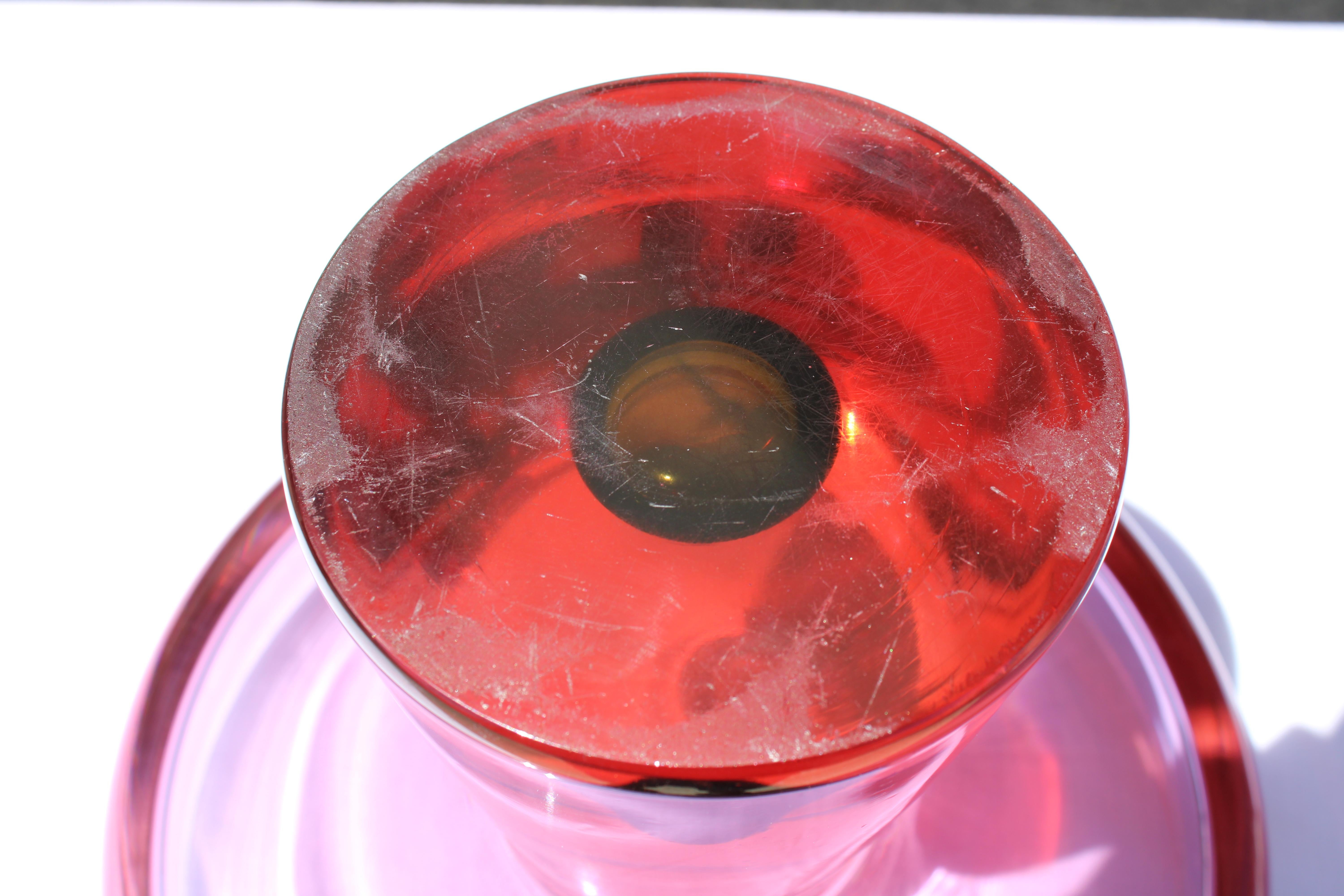 Italian Trifle Glass Bowl (aubergine) Attributed to Timo Sarpaneva for Venini For Sale