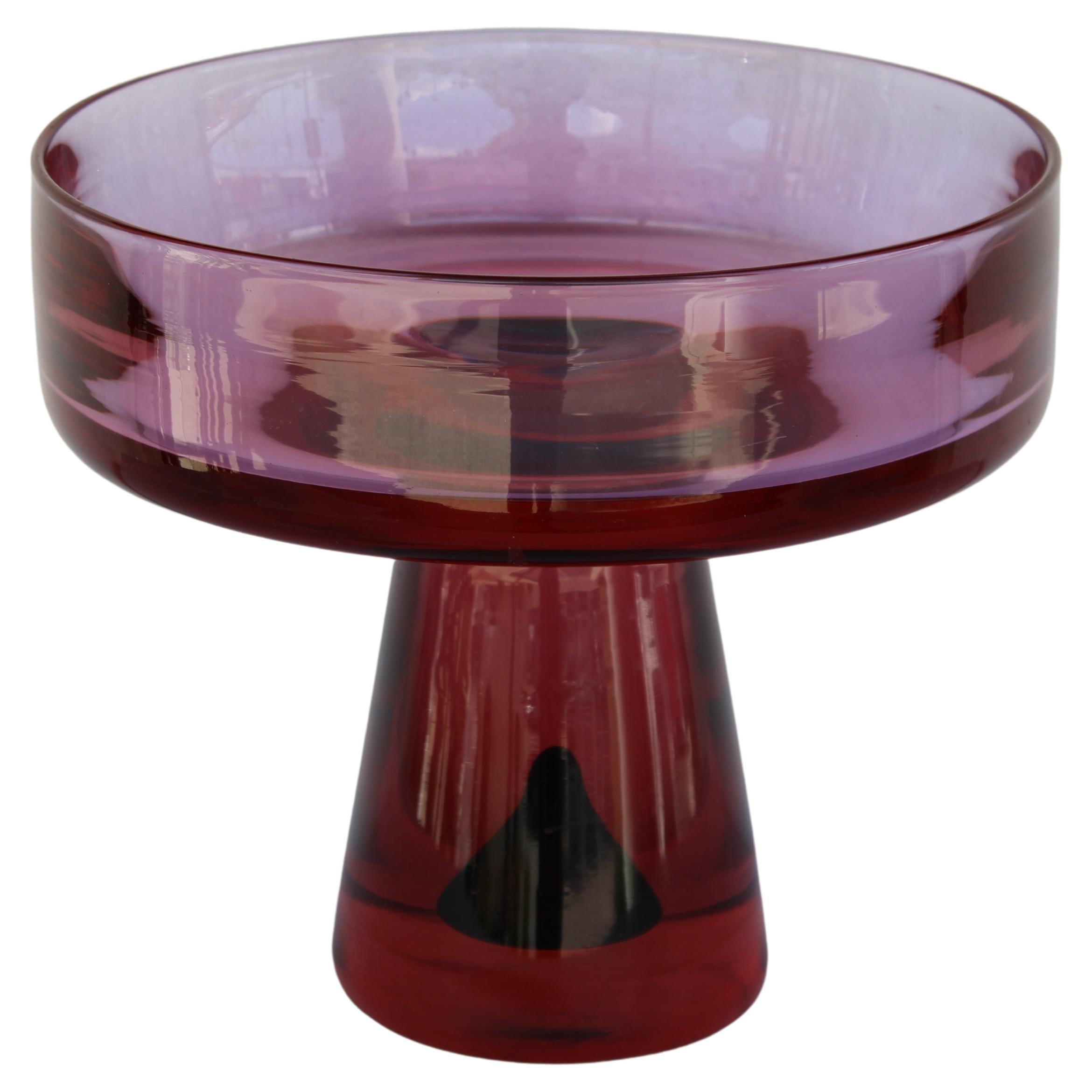 Schale aus Dreifachglas (aubergine) Timo Sarpaneva für Venini zugeschrieben