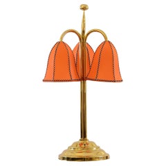 Lampada da tavolo in seta e ottone "Triflower" Josef Hoffmann&Wiener Werkstaette, riedizione