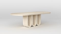 Trifold, Marble Travertine Contemporary Designer Dining Table, Made in Italy