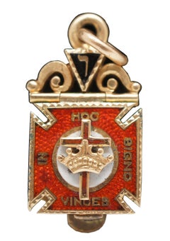 Trifold Masonic Gold Enamel Knights Templar Fob Pendant Charm Scottish York Rite