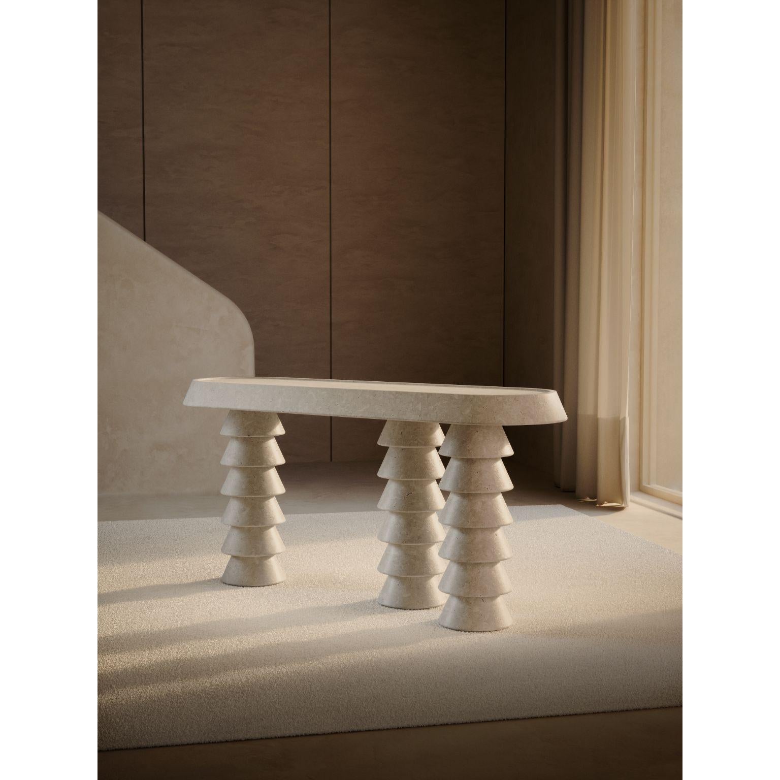 Canadian Trigono Creme Console Table by Studio Anansi For Sale