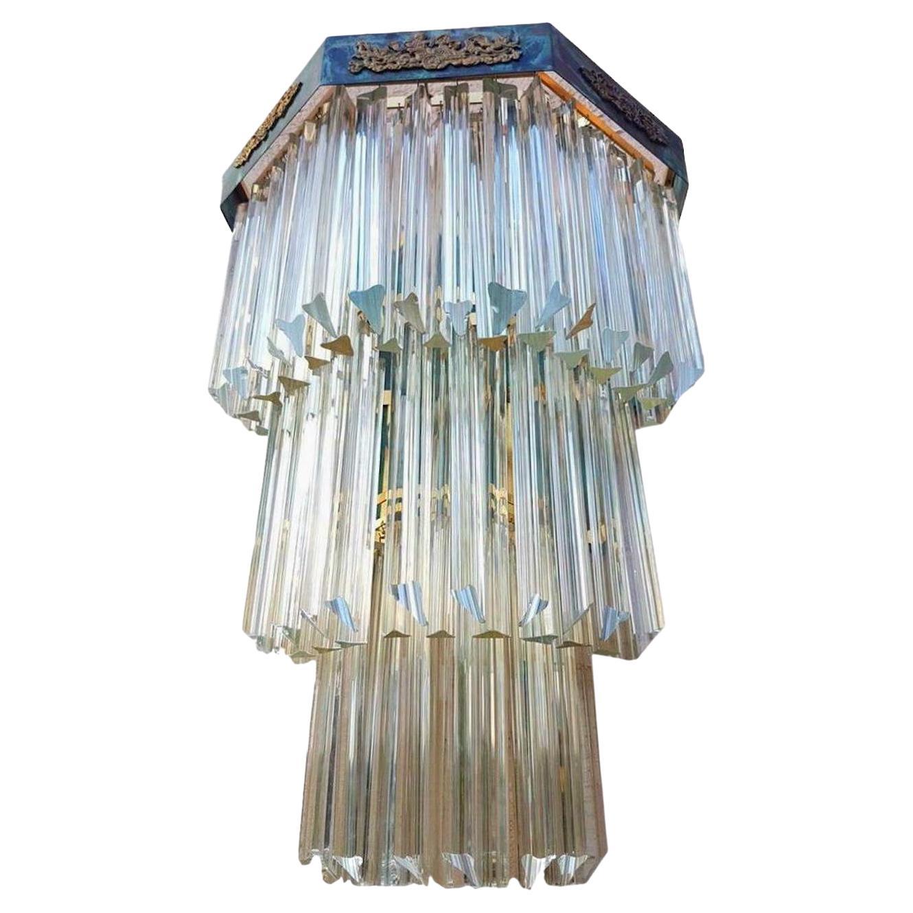 Trihedron Glass Vintage Wall Light Produced by Venini, 4 Available, 1960s