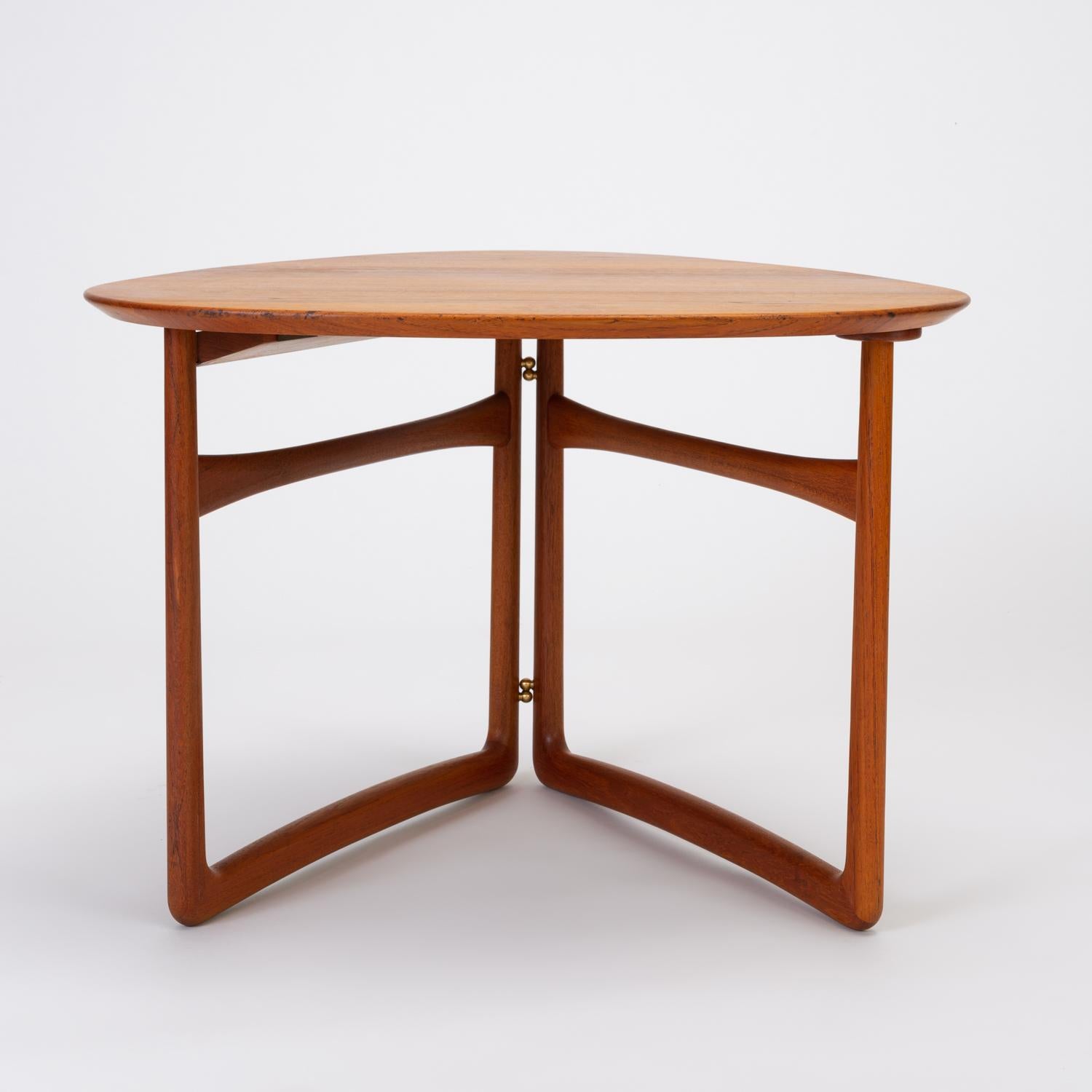 Mid-20th Century Trilateral Folding Side Table by Peter Hvidt and Orla Mølgaard-Nielsen