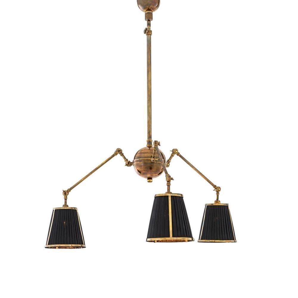 Trilight Ceiling Lamp in Vintage Brass or in Nickel Finish