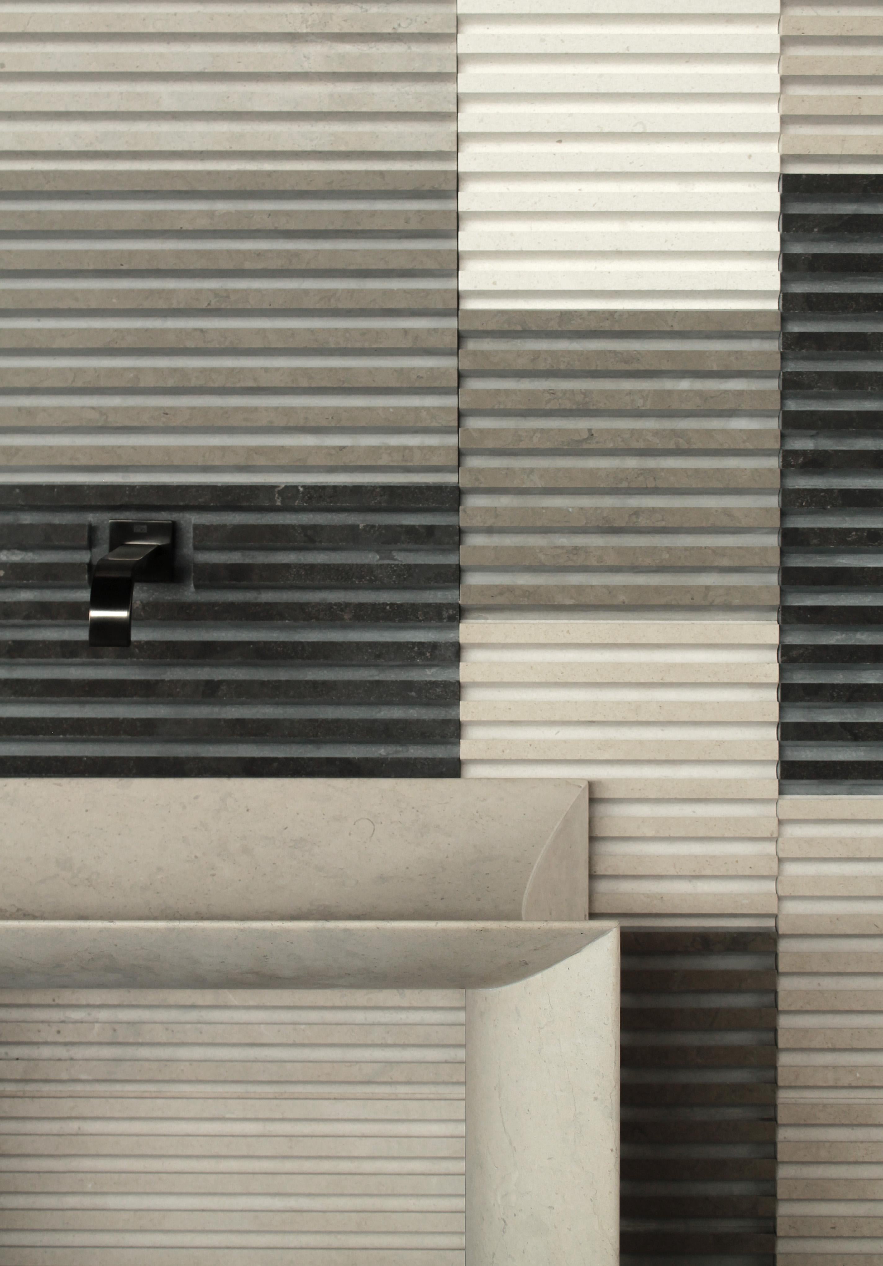 Waschtisch Trilite aus weißem Carrara-Marmor von Bufalini Marmi (Moderne) im Angebot