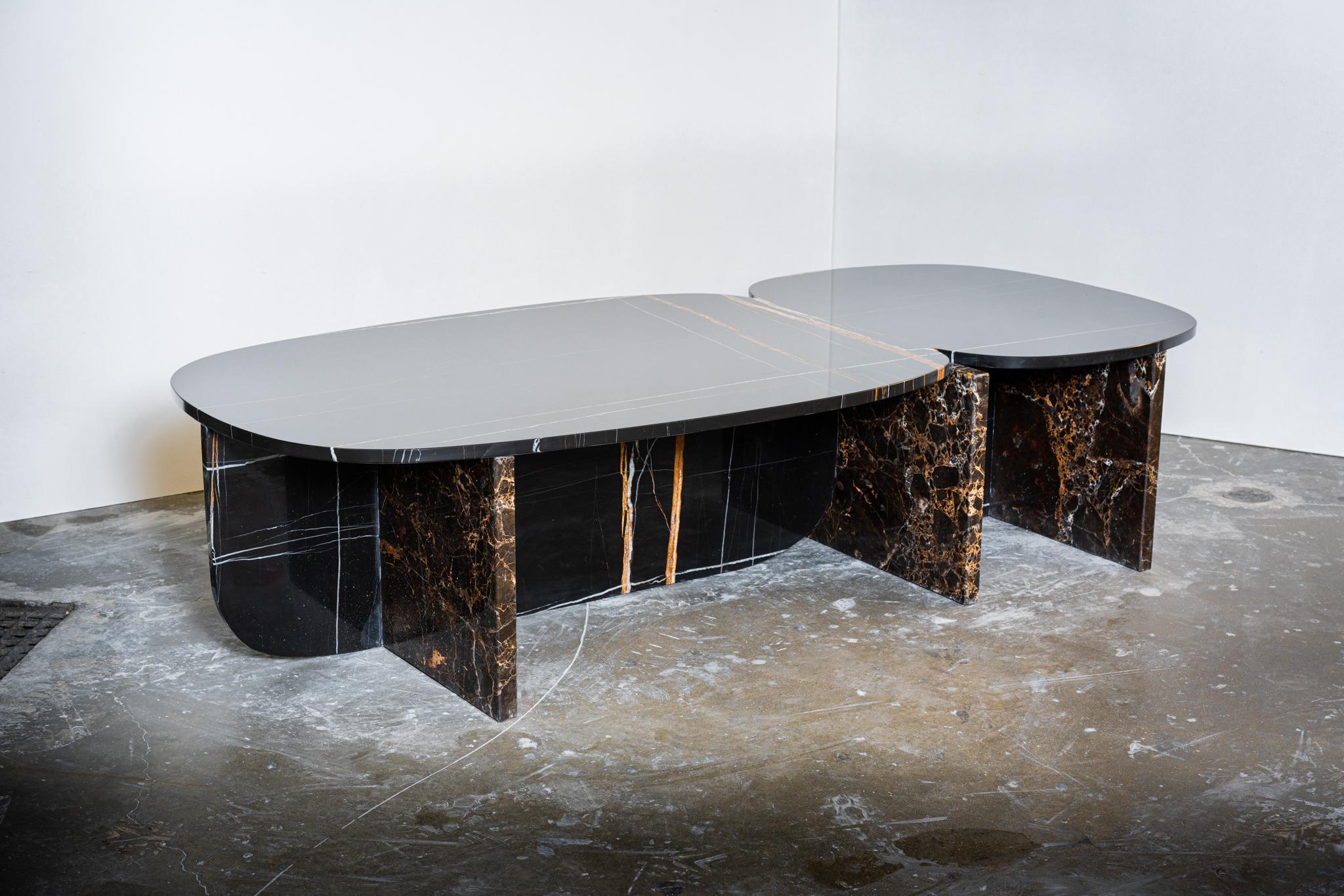 Contemporary Trilithon Marble Coffee Table by OS And OOS
