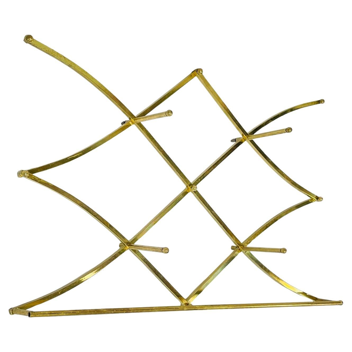 "Treillage" Wall Shelving in Solid Brass by Charles Hollis Jones, USA 1970's For Sale