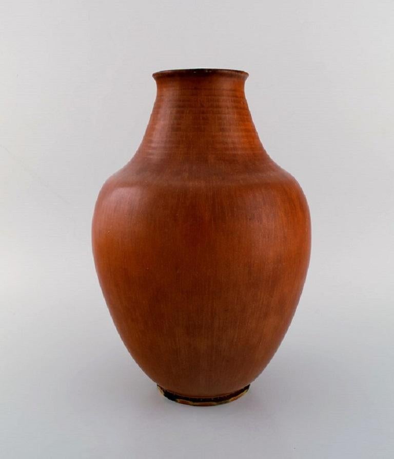 Scandinavian Modern Triller Tobo, Sweden, Stylish Unique Vase in Glazed Ceramic, 1970s
