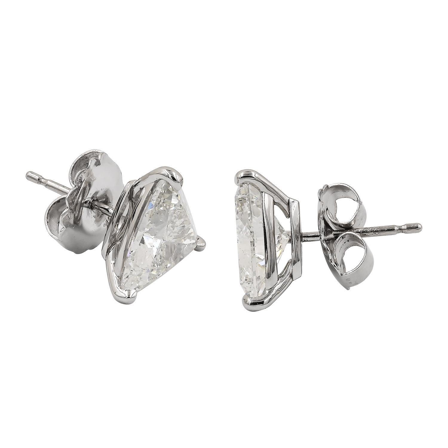 Clous d'oreilles en diamant trillant 3,44 -3,14 carats  en vente 3