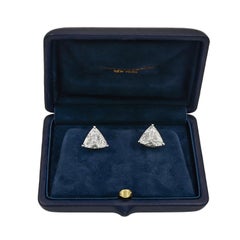 Clous d'oreilles en diamant trillant 3,44 -3,14 carats 