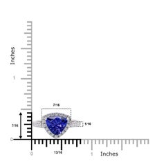 Trillion 2.16ct Tanzanite Ring with 0.38tct Diamond Halo in 14k White Gold