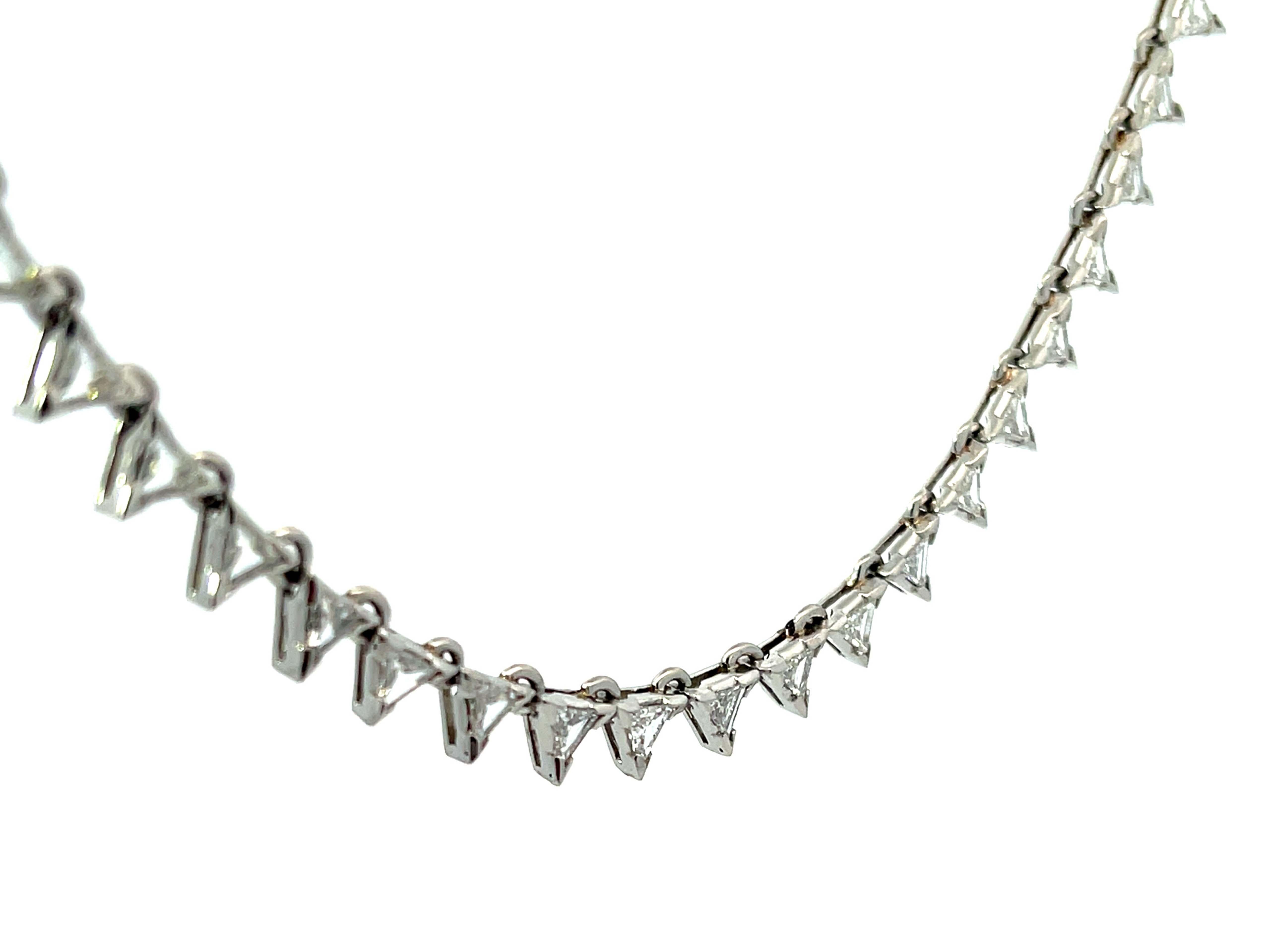 Modern Trillion 9.72ctw Diamond Choker Necklace in Platinum For Sale