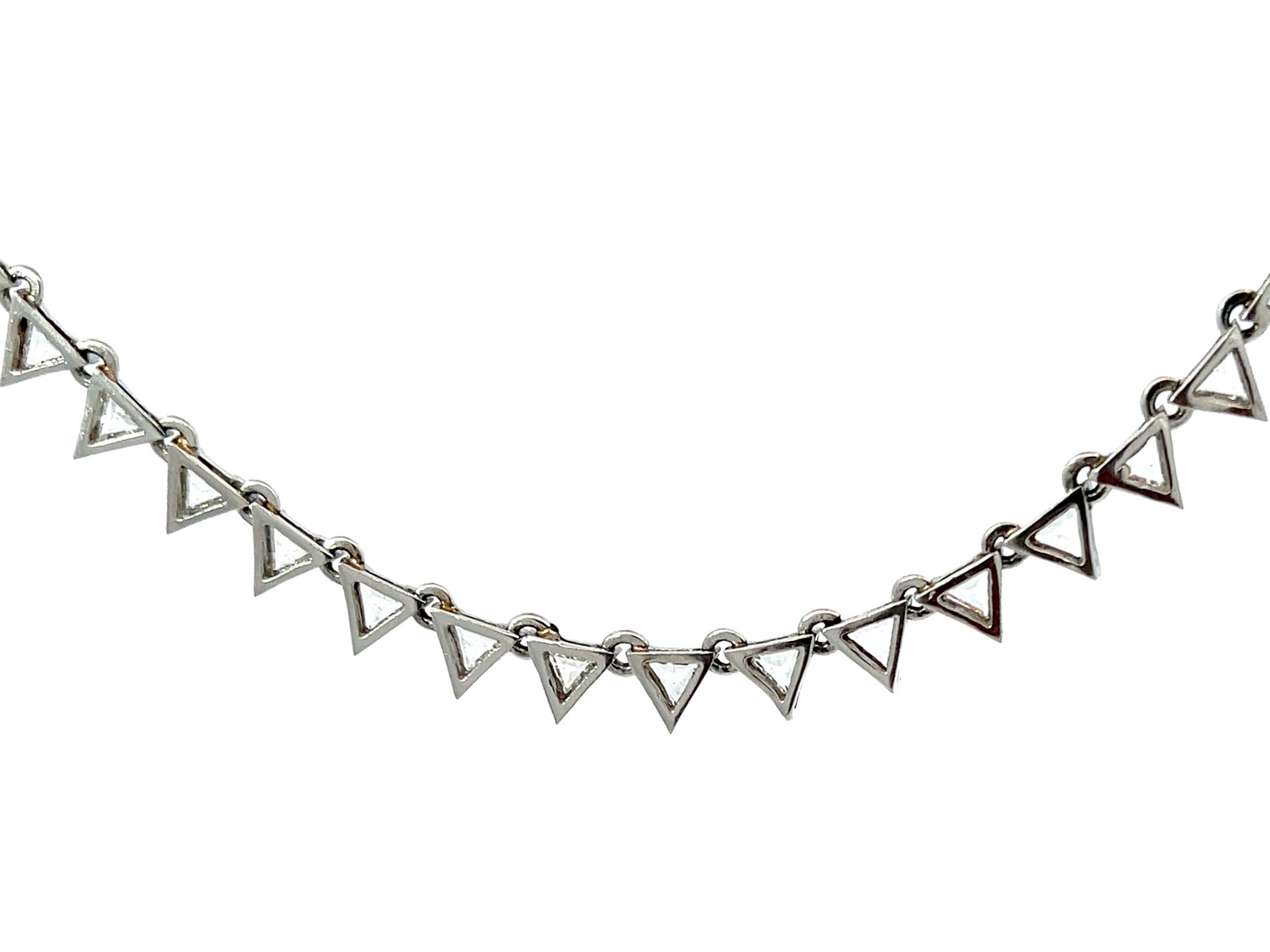 Trillion Cut Trillion 9.72ctw Diamond Choker Necklace in Platinum For Sale