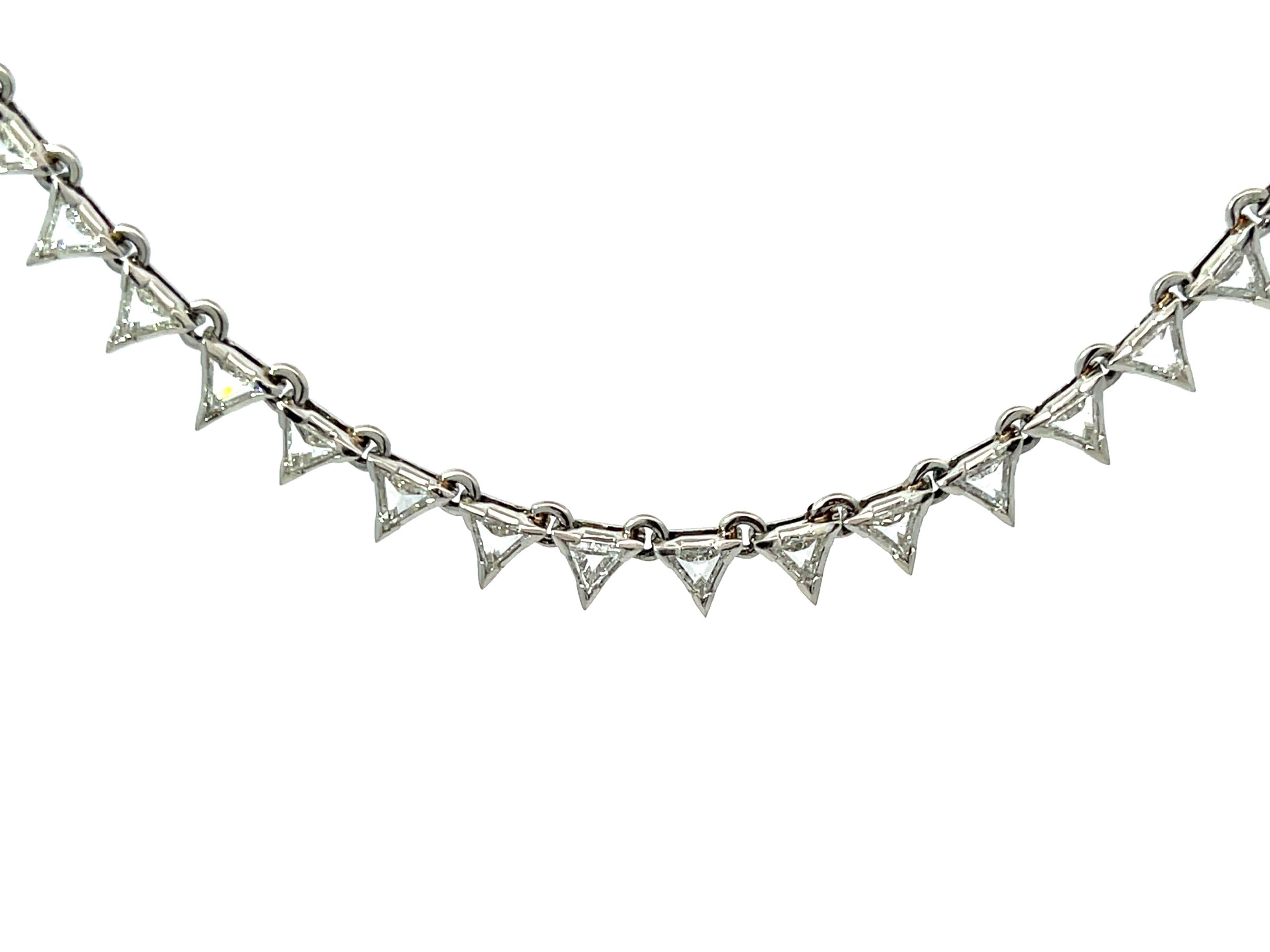 Trillion 9.72ctw Diamond Choker Necklace in Platinum In Excellent Condition For Sale In Honolulu, HI