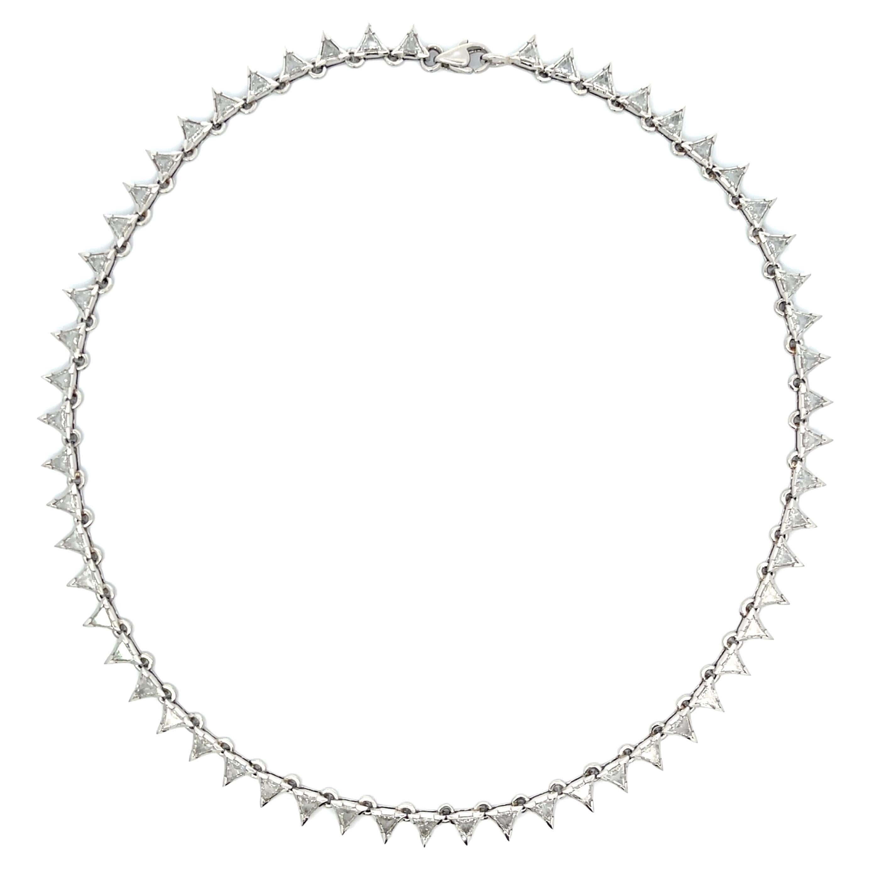 Trillion 9.72ctw Diamond Choker Necklace in Platinum For Sale