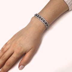 Ceylon Trillion Sapphires 6.93 Carat Diamond Platinum Bracelet