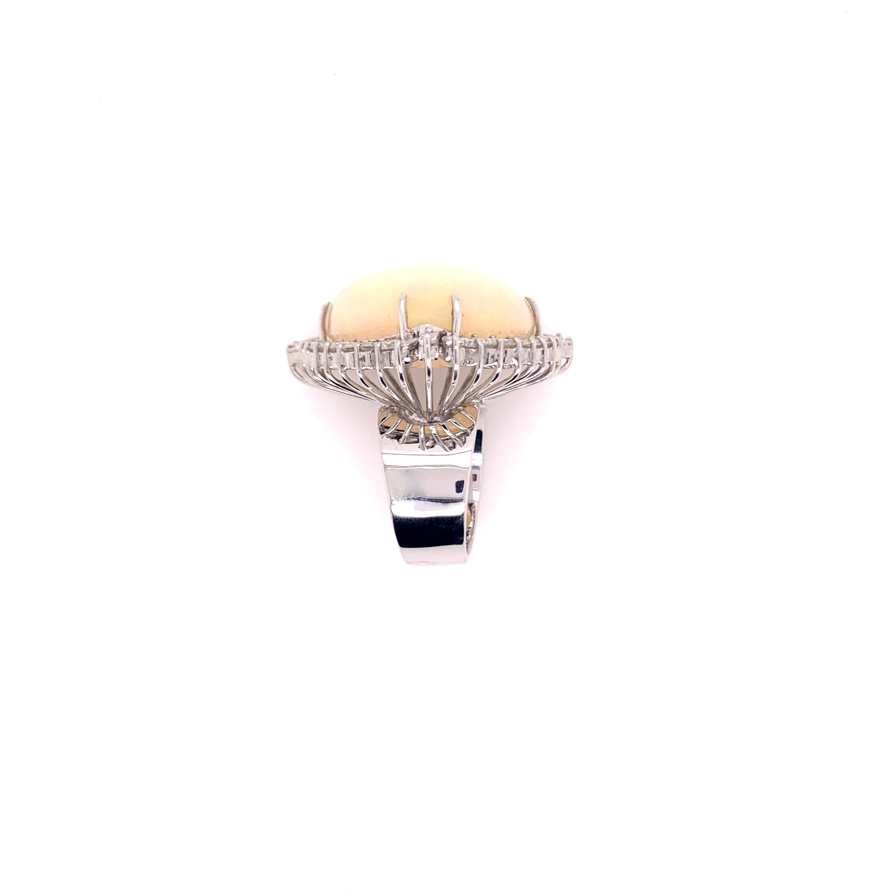 Contemporary Trillion Cut Ethiopian Opal Diamond Cocktail Ring For Sale