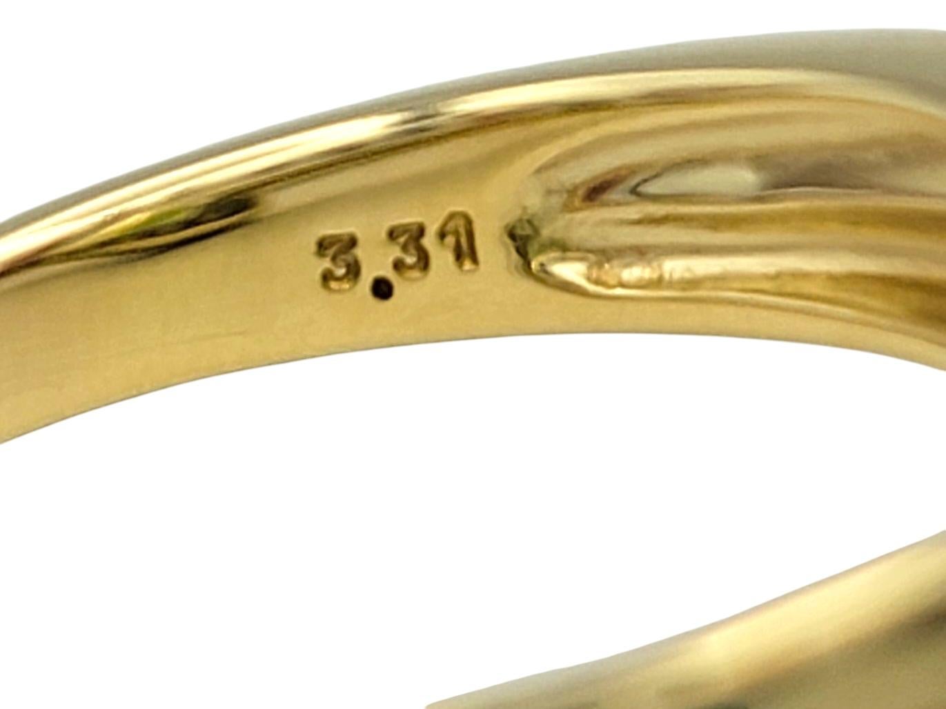 Bypass-Cocktailring aus 18 Karat Gelbgold mit Peridot im Trillionschliff und Diamanten im Angebot 2