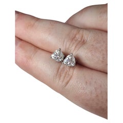 Moissanite Trillion Cut Stud Earrings 925 Sterling Silver Studs Birthday Gift.