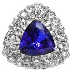 Trillion Cut Tanzanite diamond 18K White Gold Ring