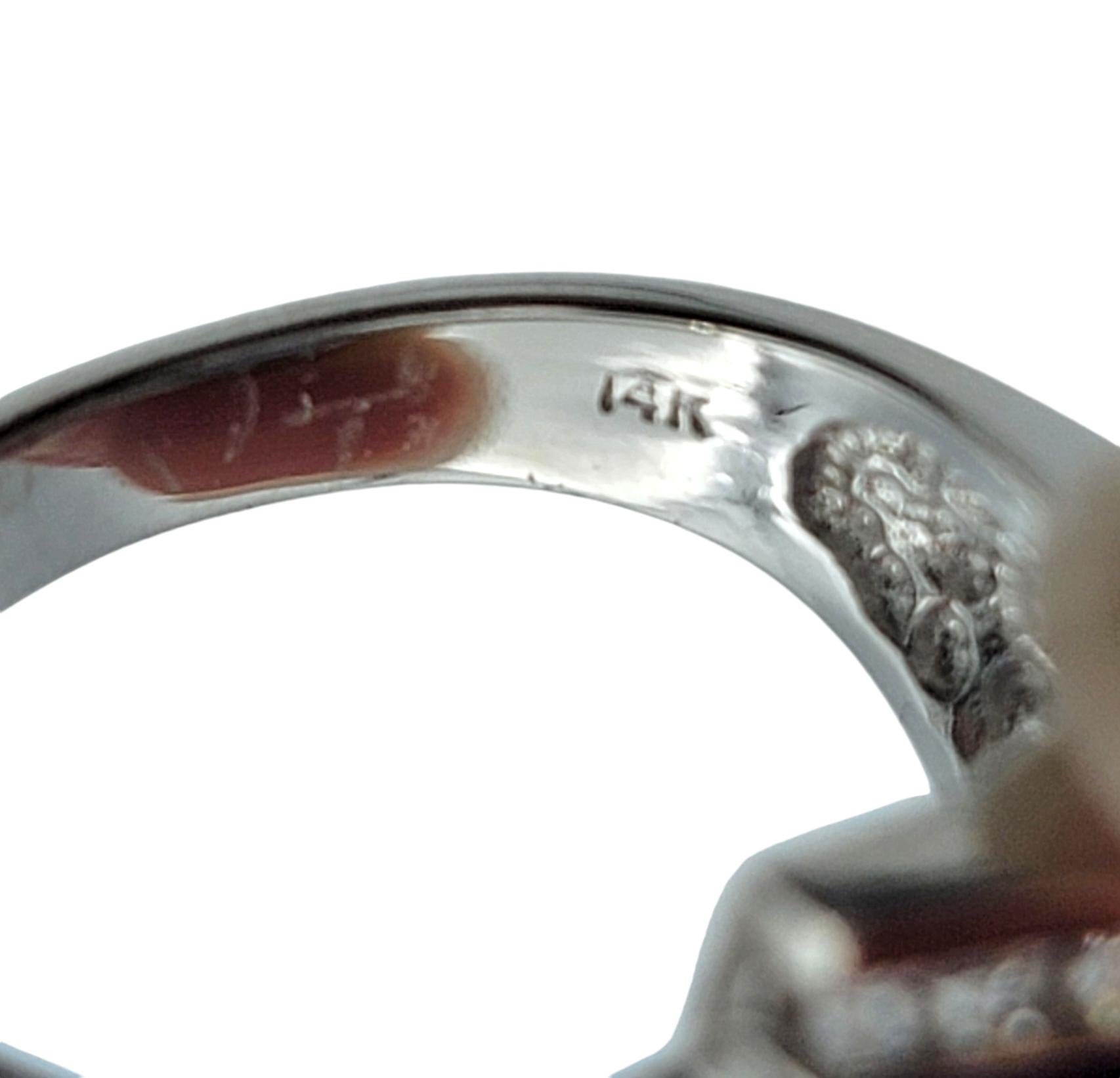 Contemporary Trillion Cut Tanzanite Cocktail Ring with Diamonds in 14 Karat Gold For Sale 4