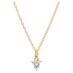 Pendentif en or jaune 18ct et diamant trillion