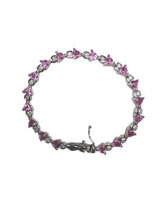 Trillion Pink Sapphire Tennis Bracelet