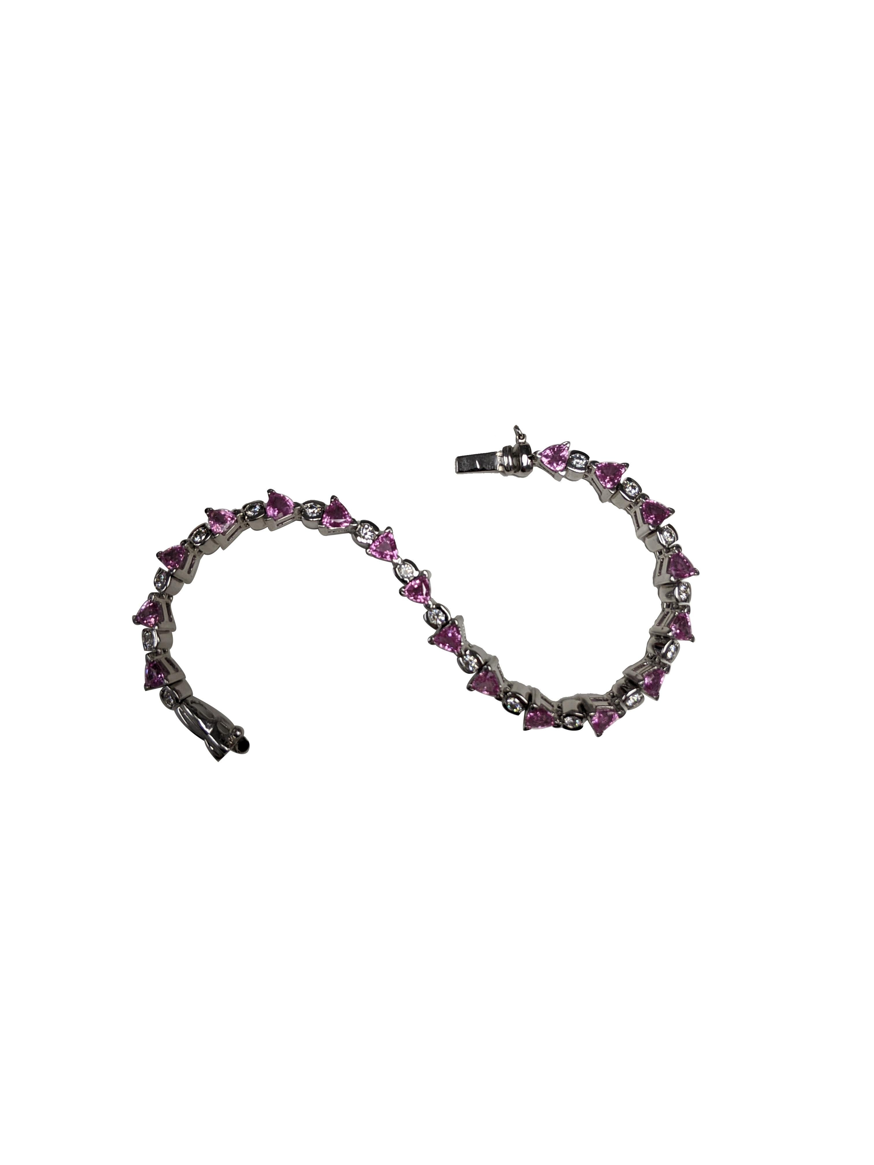 pink sapphire and diamond bracelet