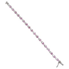 Trillion Pink Sapphire Tennis Bracelet