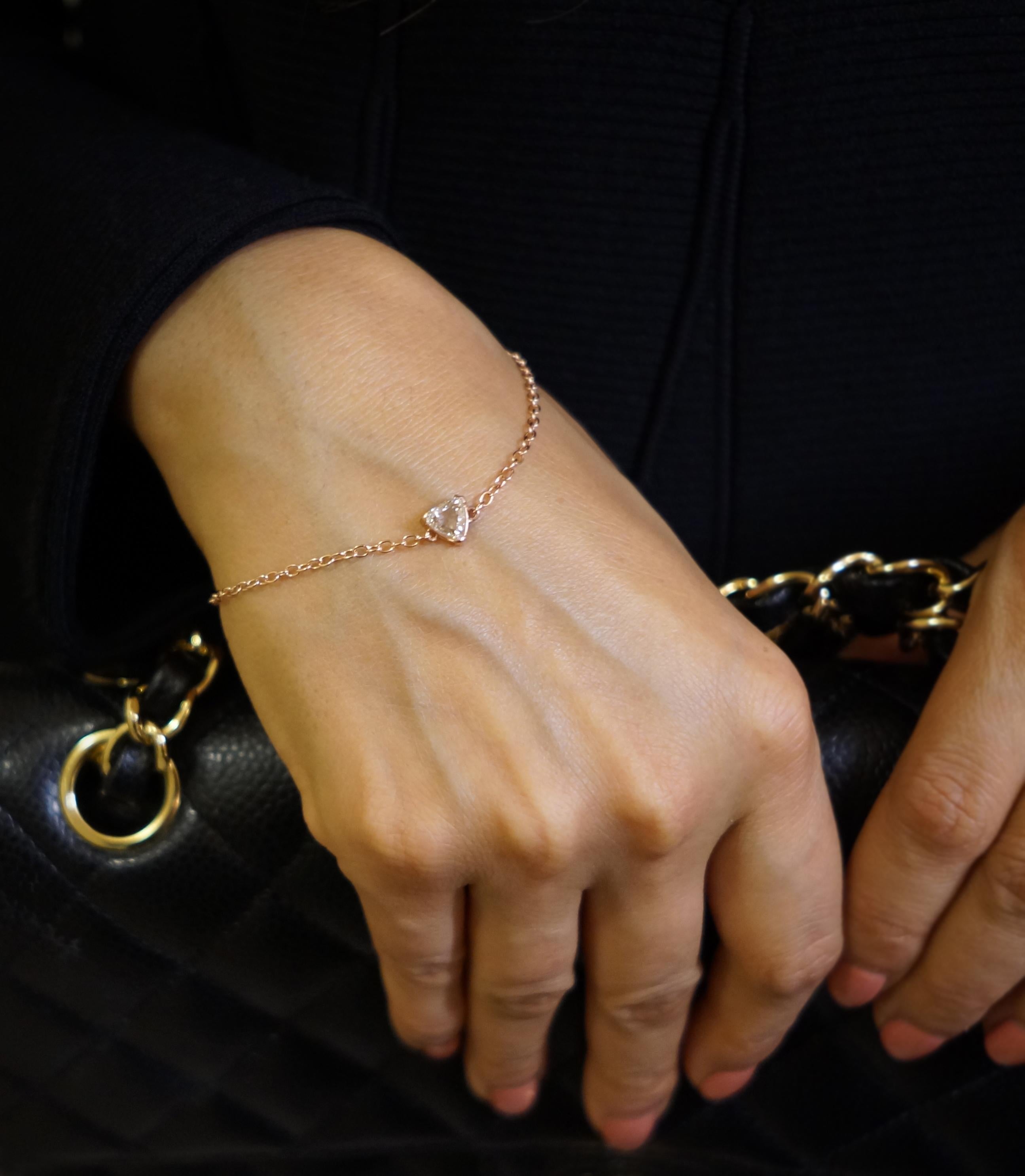 Trillion Rose Cut Diamond Bracelet In New Condition For Sale In Houston, TX