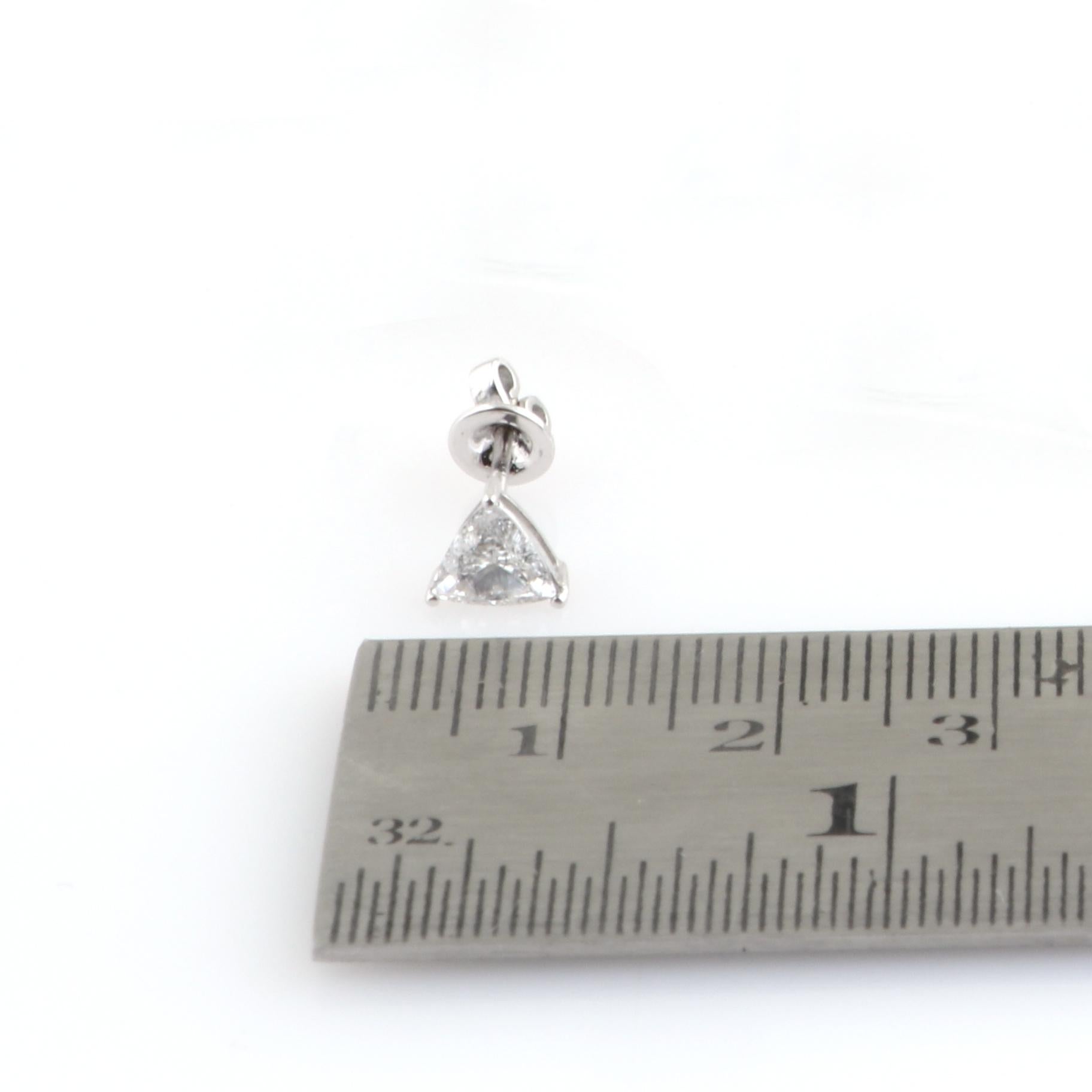 Trillion SI/HI Diamant Solitär Alltag Ohrstecker 18 Karat Weißgold (Moderne) im Angebot
