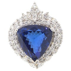 Used Trillion Tanzanite and Diamond Ring