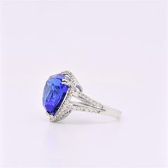 Trillion Tanzanite Cocktail Ring with Diamond Accents