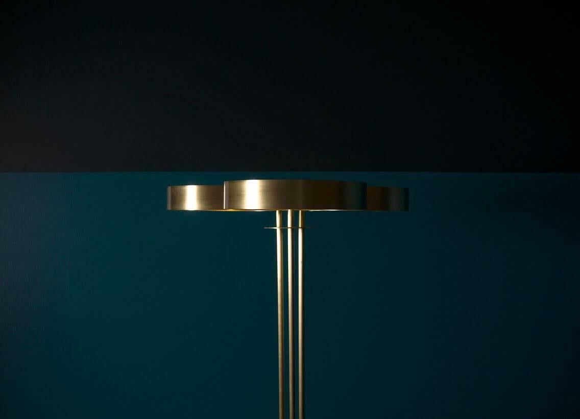 Canadian Trillium Floor Lamp In Brass by Simon Johns