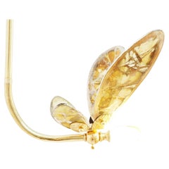 "Trilly" Hanging Lamp Sun Silvered Glass, Brass Body
